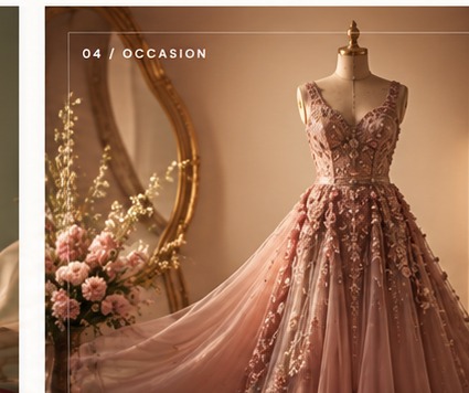 Elegant occasion gown from the rental collection